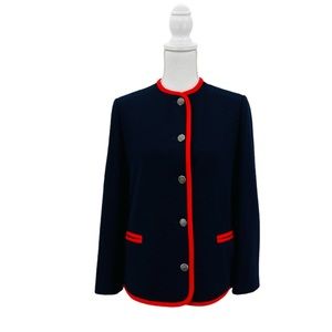 Vtg Trachten Aus Osterreich Von Mackintosh Wool Blazer Jacket Blue Red Sz 8